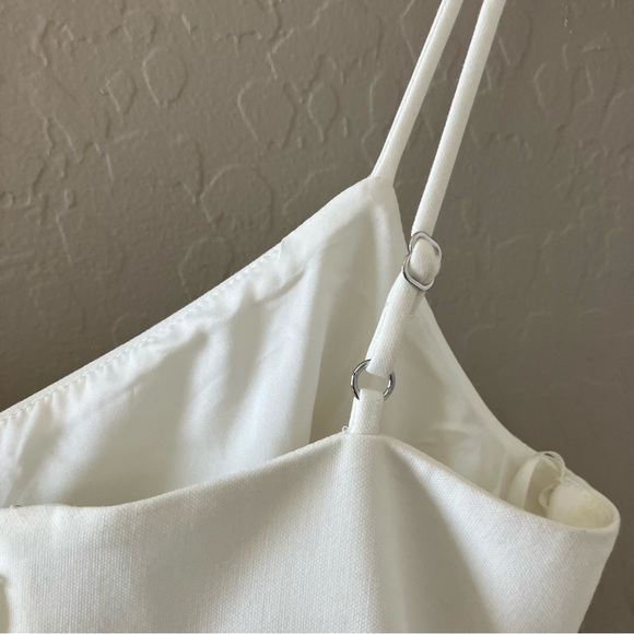 Likely Kelaya Bodycon Cocktail Dress Cream Ruffle Tulip Front Sleeveless Size 8 - Picture 9 of 13